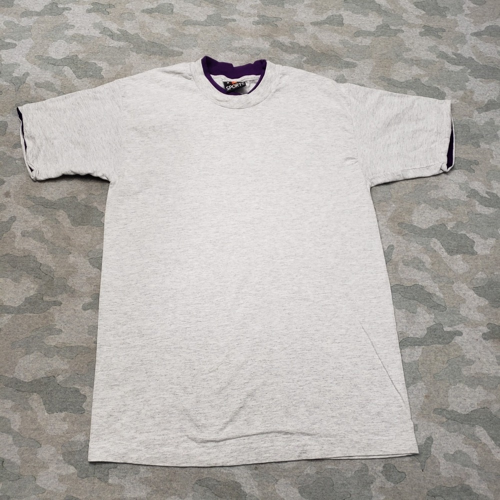 Vintage Signal Sports Shirt Mens Medium Gray Blank Ringer Single Stitch